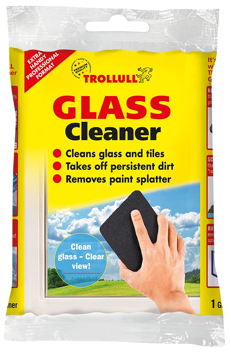 TROLLULL Glass Cleaner, stainless steel wool | wire wool, scratch-free, window cleaner, glass cleaner, tile cleaner for walls and floors, 1 piece