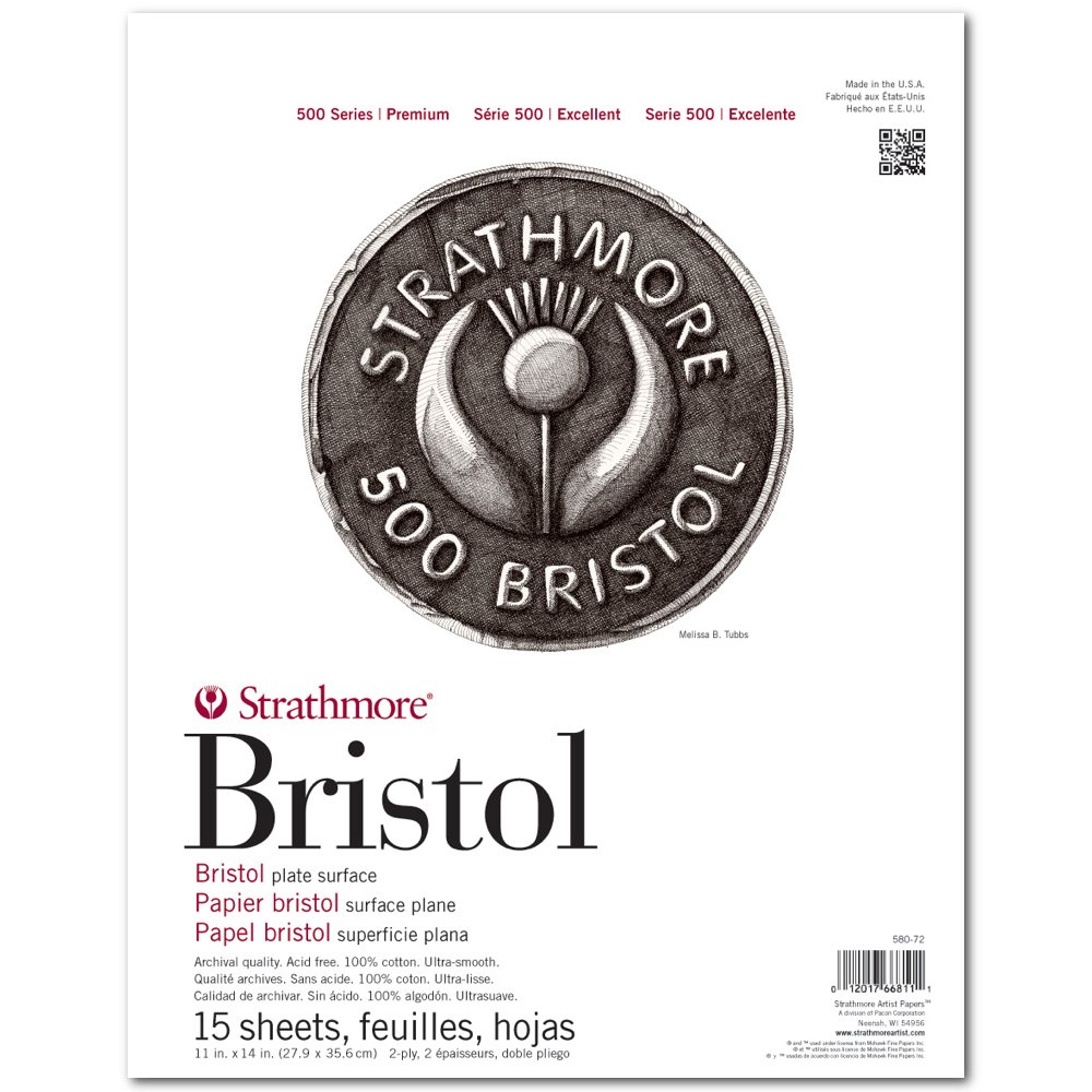 Strathmore 500 Series Bristol, Paper, Plate, 2 Ply, 11x14