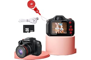Kids Digital Camera, NINE CUBE Black Toddler Camera for Age 3-7 Kids, Best Gift for Girls Boys Long Lens Toy Video Camera,Mini Toys Gift for 3 4 5 6 Years Old,Children's Digital Camera with 32G Card