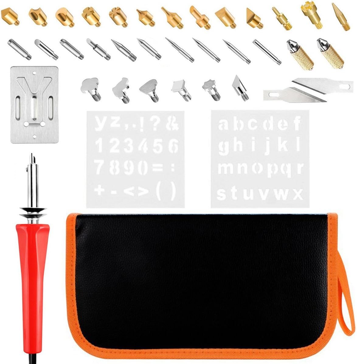 Wood Burning Pen ONBET 41pcs Creative Wood Burning Tool Kit Set for Pyrography Carving Embossing with Portgable Case 110-120V 30W
