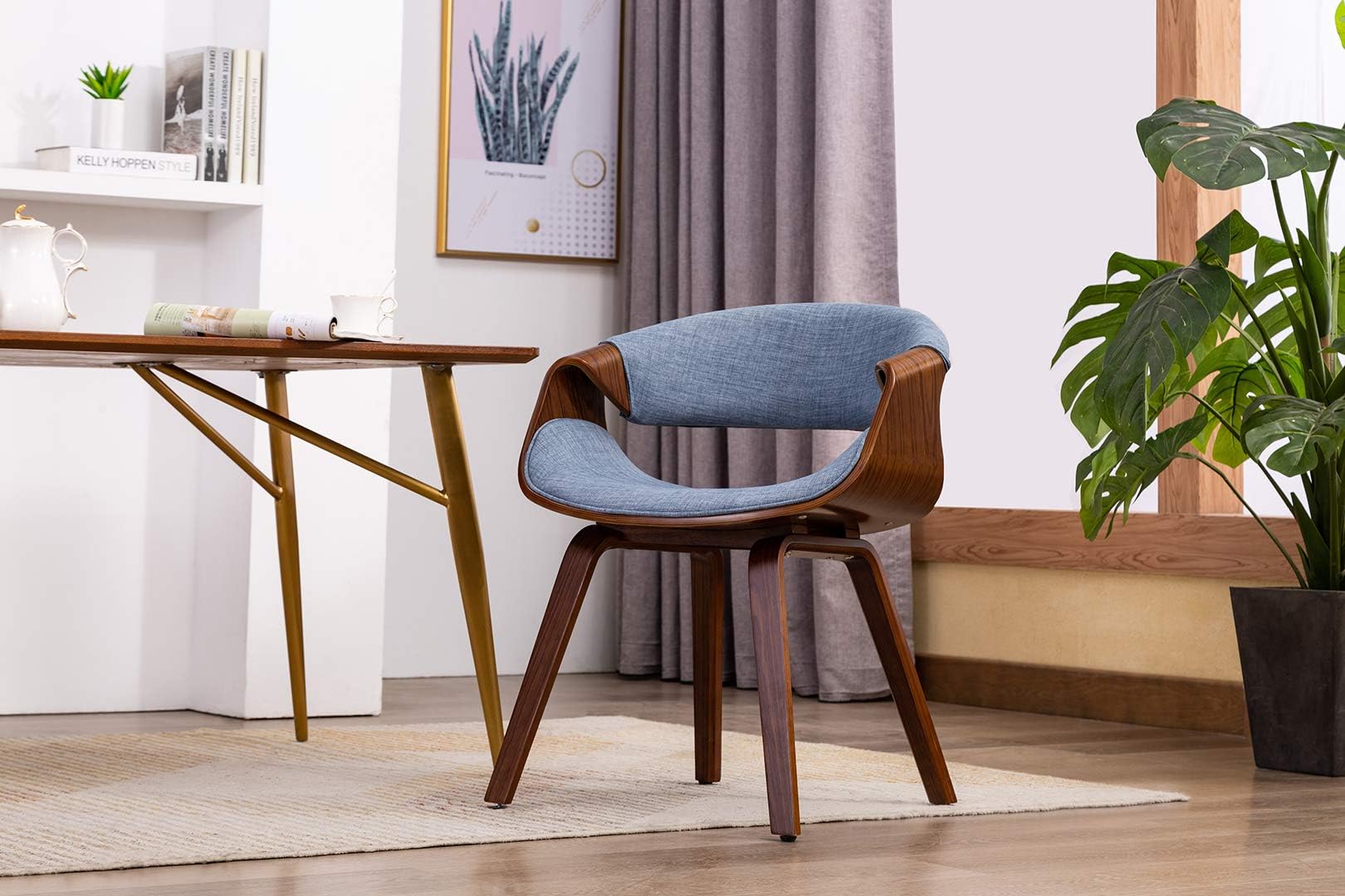 Porthos Home Living Room Chair with Fabric Upholstery and Wooden Legs (Mid-Century Style