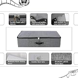 Omygarden Foldable Under Bed Storage Box 74.5x38x18 cm 2P Gray Black view 5