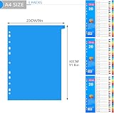 FUYOAL A4 File Dividers 3 Pack 20 Part A-Z Colour Multi Hole 11.8x9 Inches view 2