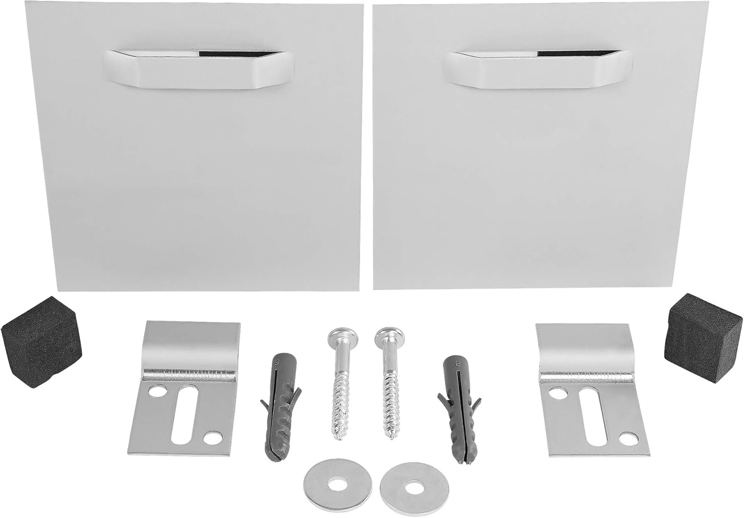 VA Profikit Spiegelaufhänger 2er Set 100x100mm Befestigungslaschen+Abstandshalter bis 12kg