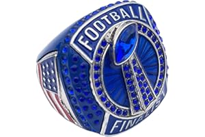 GENERIC Discount Sports Rings, FOOTBALL FINALIST RING — Player Award, assorted colors and gemstones (Blue)