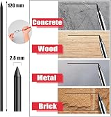 Carreuty 36Pcs Carpenters Pencil Refills 2.8mm Deep Hole Black Lead view 2