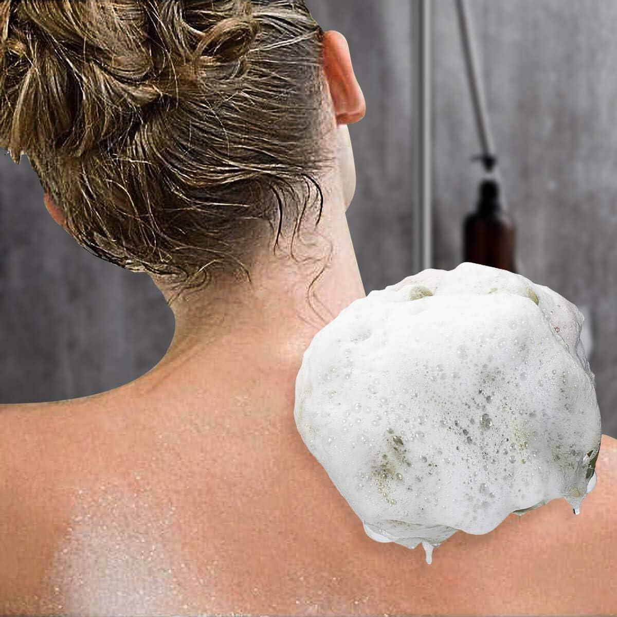 Titanker Bath Loofah Sponge, Shower Sponge Loofahs 60g/pcs Mesh Pouf Soft Body Scrubber Ball, Exfoliating Bath Sponge for Women and Men, Pack of 4, Grey-Pink-ArmyGreen-Green: Health & Personal Care