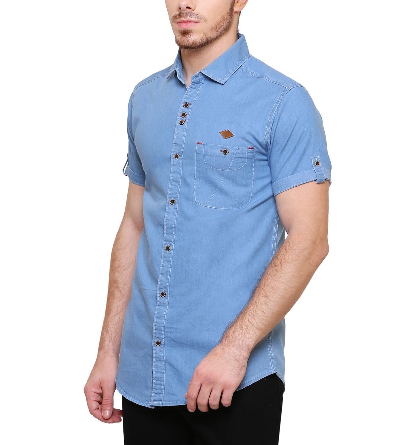 kuons avenue men's denim shirt for men half sleeve (colour options inside)