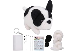 zaabaazina Needle Felting Kit Beginner, French Bulldog Needle Felting Set Wool Needle Felting Starter Kit DIY Kits for Adults, with Instruction and Needle Felting Tools, Home Decoration Birthday Gift