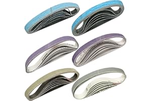 36 Pcs 1/2" x 12" Knife Sharpener Replacement Work Knife Sharp Belts Kit, Sharpeners Sanding Belts Set for Tool Sharpener, 6 