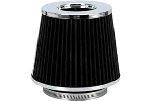 PTNHZ RACING PTNHZ Universal Black 3.5" 89mm High Flow Cold Air Intake Cone Air Filter Power Intake Air Inlet System Air Cleaner