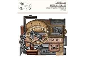 SIMPLE STORIES Metal Hardware Simple Vintage Essentials Panneau aggloméré 78/pqt