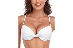 Colloyes Women‘s Push Up Bikini Top Twist Front Underwire Bathing Suits