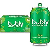 bubly Sparkling Water, Lime, 12 Fl Oz Cans (8 Pack) | Zero Sugar, Zero Calories, Seltzer Water