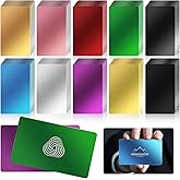 200 Pcs Metal Business Card Blanks, Colorful Aluminum Laser Engraving Blanks Multipurpose Metal Cards Laser Engraving DIY Cards for Circut, CNC, Glowforge