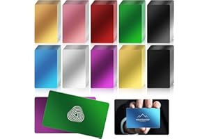 BLAVVENNT 200 Pcs Metal Business Card Blanks, Colorful Aluminum Laser Engraving Blanks Multipurpose Metal Cards Laser Engraving DIY Cards for Circut, CNC, Glowforge