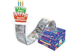 Birthday Money Box for Cash Pull ROOKEA Birthday Money Box for Cash Gift Holder Money Roll Gift Box with Pull Out Happy Birthday Card Blue Birthday Gifts for Women Men