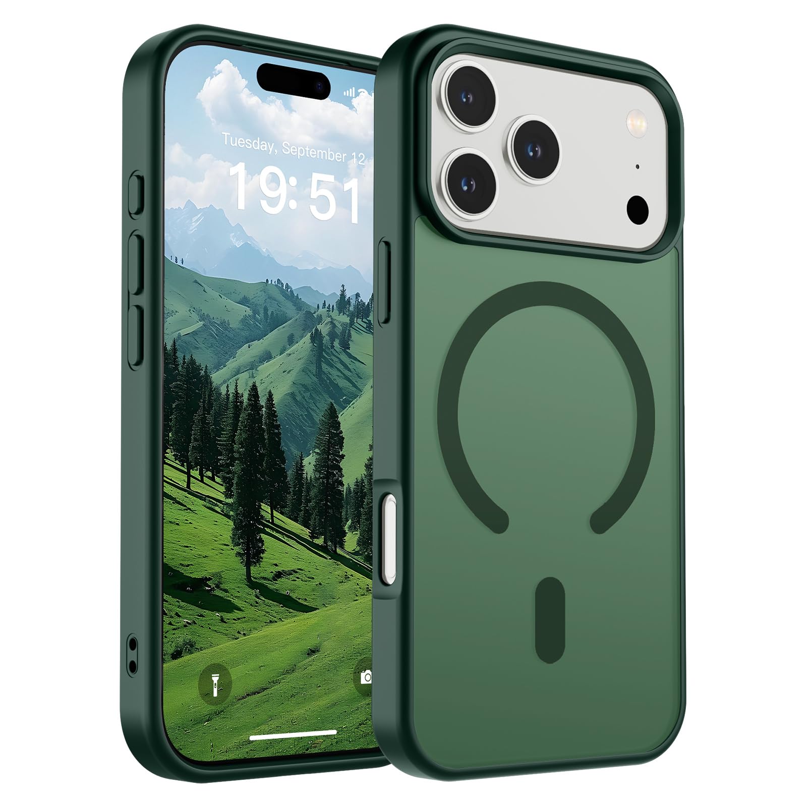 Photo 1 of SUPFINE Magnetic for iPhone 17 Pro Case (Compatible with MagSafe)(Military Grade Drop Protection) Translucent Matte Shockproof with Anti-Fingerprint Phone Cover 2025,Forest Green