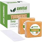 AMVital Turmeric Soap Bars for Face &amp; Body, 2-Pack | Two turmeric cleansing bars for a simple daily skincare routine