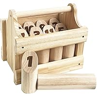 Numbered Block Toss Games, Wooden Throwing Game, Outdoor Backyard Lawn Games (Handheld Crates)