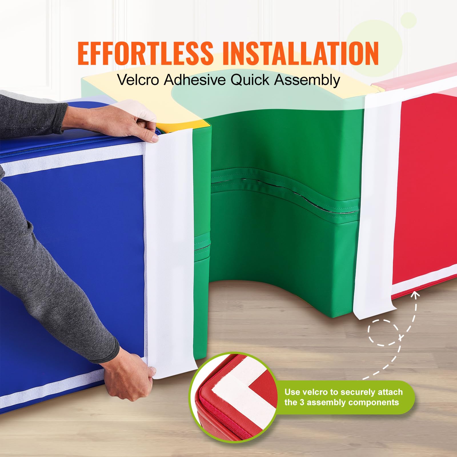 VEVOR Single Tunnel Climber, Toddler Playset, Foam Climbing Blocks for Toddlers, Kids Tunnel Maze with Stairs and Ramp, Indoor for Toddlers and Preschoolers Easy to Clean, 3 pcs (Assorted)