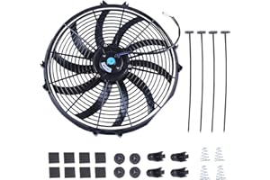 BATONECO 16" Electric Radiator Cooling Fan Mounting Kit, 12V Cooling Radiator Fan with 120W 1000 CFM Slim High Performance Universal (Black)