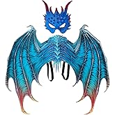 Mzztino Novel Dragon Costume Halloween Dragon Mask Wings Set Dragon Cosplay Costume Props For Man Woman