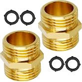 Lifynste 2 Pack 3/4" Heavy Duty Brass Garden Hose Connector with Dual Swivel for Female Hose to Female Hose, Double Male