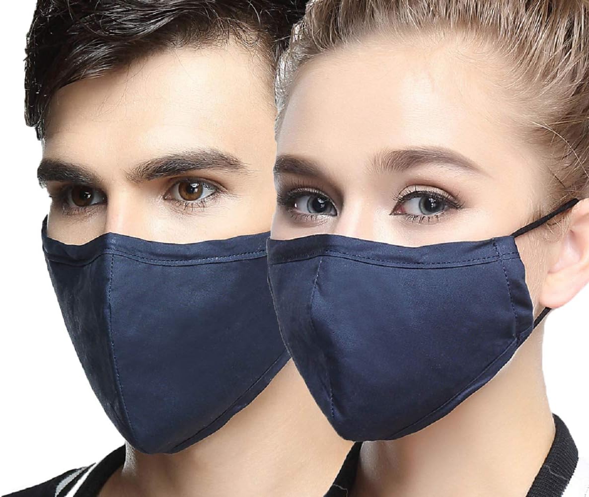 N99 N95 Dust Mask Anti Pollution Face Mask Washable Cotton Mouth Mask for Men or Women (General, Navy)