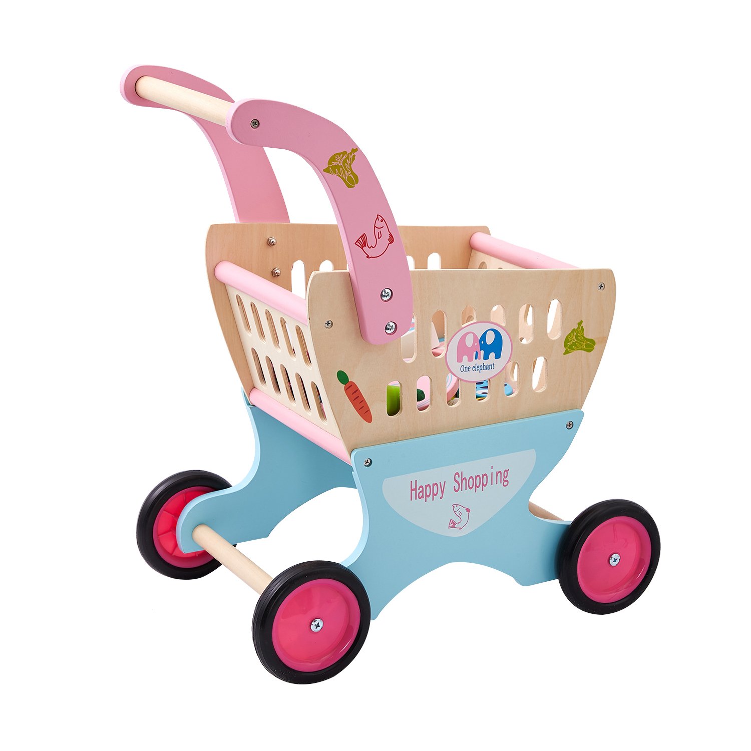 wooden shopping cart walker