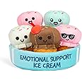 Emotional Support Ice Cream Cones by Relatable, Cuddly Stuffed Animals and Toys, Squishy Toys and Plushies, Great Gift Ideas for Loved Ones of All Ages, Includes 5 Plushies with Carrying Basket