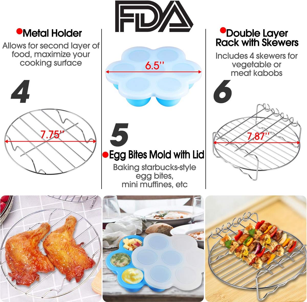 Air Fryer Accessories, Set of 14, XL Air Fryer Accessories with Liners