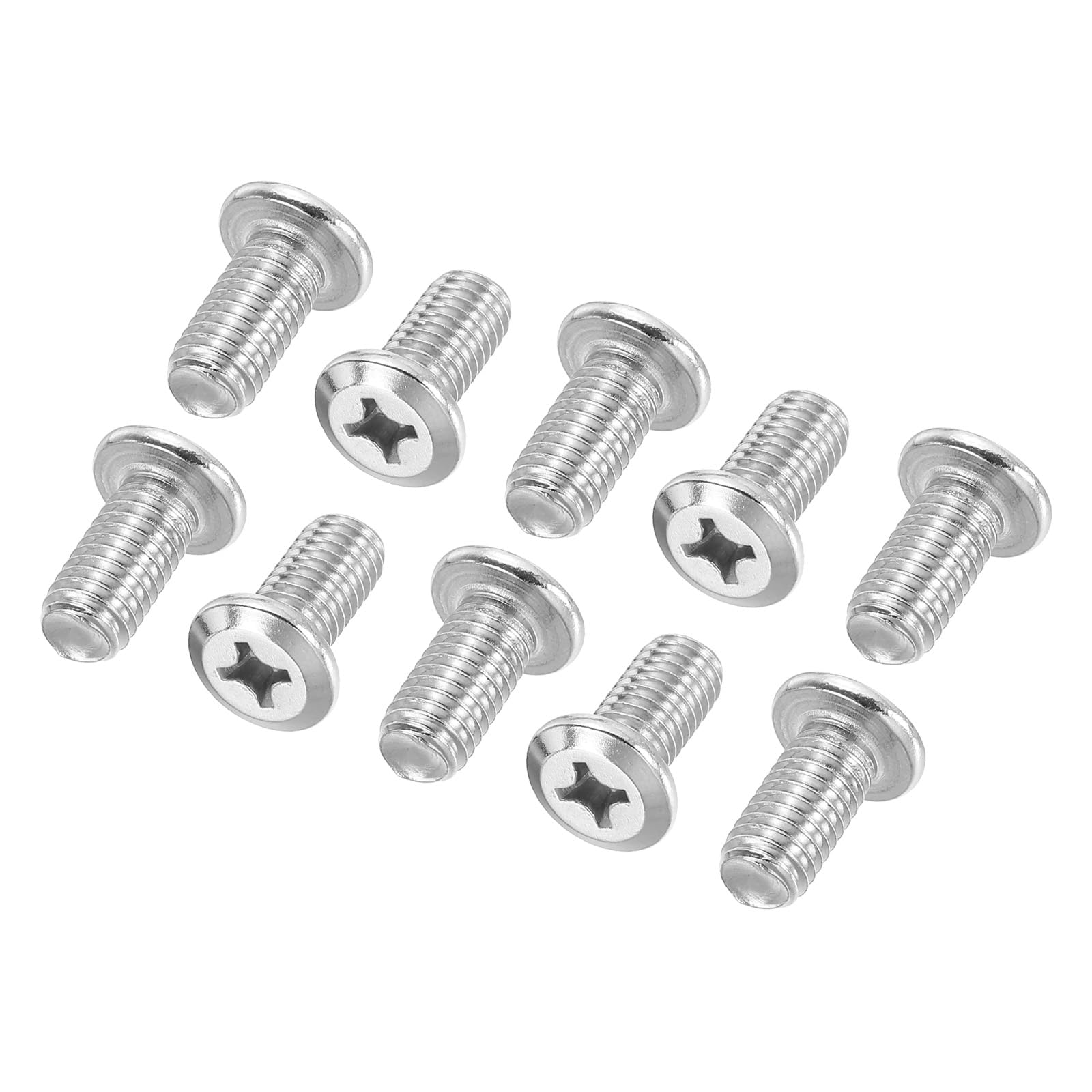 PATIKIL Flat Round Head Phillips Screws, 16 Pack M8-1.25 x 16mm Binding Screws 304 Stainless Steel 18-8 Full Thread, Phillips Drive Machine Screw Furniture Screw Connector Bolts