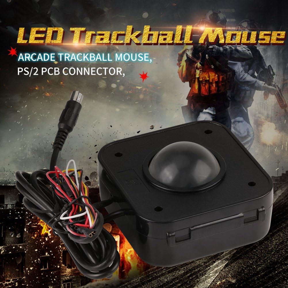 Bewinner LED Trackball Mouse Arcade Trackball Mouse for PC, Illuminated