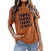 Halloween Shirts for Women: Skeleton Shirt Witch Ghost Spooky Skull Pumpkin Graphic Tee Orange Boo Fall Top Short Sleeve