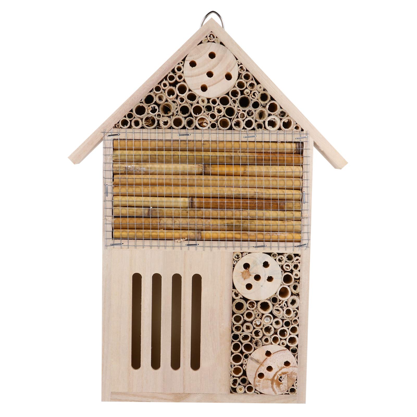 BESTonZON Hotels-Eco-Friendly Bug House for Bees Butterflies in Garden- Kid Friendly Weather Hanging Home 19x4x35cm