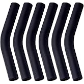 6Pcs Metal Straw Silicone Tips 5/16 IN Wide(8mm Outer Diameter) Food Grade Rubber Flex Elbow Straw Covers Replacement Tip for Stainless Steel Metal Straws,Black