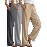 Sweetyweee 3 Pack Women's Lounge Pants Cozy Wide Leg Yoga Pants Casual Drawstring Loose Baggy Sweatpants with Pockets