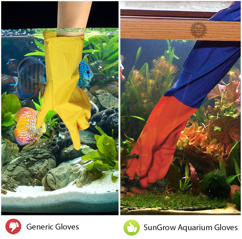 2 Aquarium Water Change Gloves by SunGrow (20\