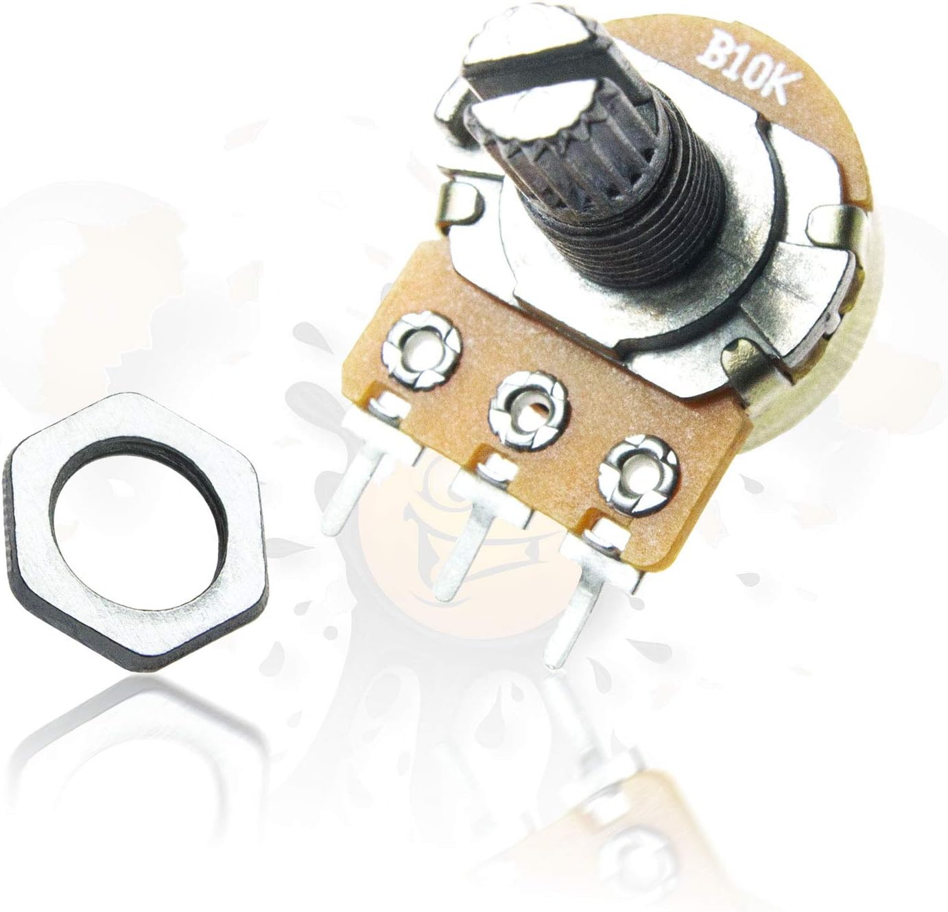 Linear Rotary Potentiometer B Type 1K 2K 5K 10K 20K 50K 100K 250K 500K 1M Ohm 3 Pin Mono, 100 KΩ, 1