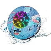 Disney Lilo and Stitch Bluetooth Shower Speaker w/Suction Cup – IPX4 Splash Proof Stitch Speaker for Shower, Baths| Up to 5 HRs Playtime, Built in Controls and Mic- Gifts for Fans of Stitch Stuff