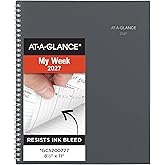 AT-A-GLANCE 2027 Appointment Book Planner, Weekly &amp; Monthly, 8.5" x 11", Quarter-Hourly, DayMinder, Gray (GC5200727)