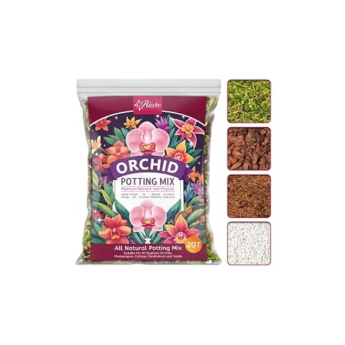 Riare 2L Orchid Potting Mix for Repotting- Orchids Repotting Kit Include Moss, Pine Bark, Perlite, Coco Peat- Premium Orchid Soil Medium for Indoor Potted Plants Root Ventilation & Expanding