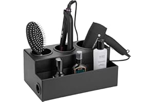 J JACKCUBE DESIGN Hair Dryer Holder Hair Tool and Styling Organizer, Bathroom Countertop Blow Dryer Organizer, Vanity Storage Stand for Accessories, Makeup, Toiletries (Black) – MK154C
