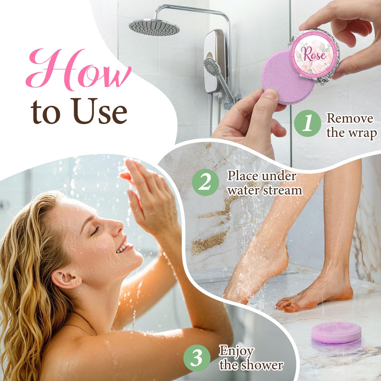 Yaleesgiff Geschenke für Frauen Badebomben Aromatherapie Geburtstagsgeschenke für Frauen, Shower Steamers Home SPA Natürliche ätherische Öl für Muttertagsgeschenk für Mama (8 Stück) 5