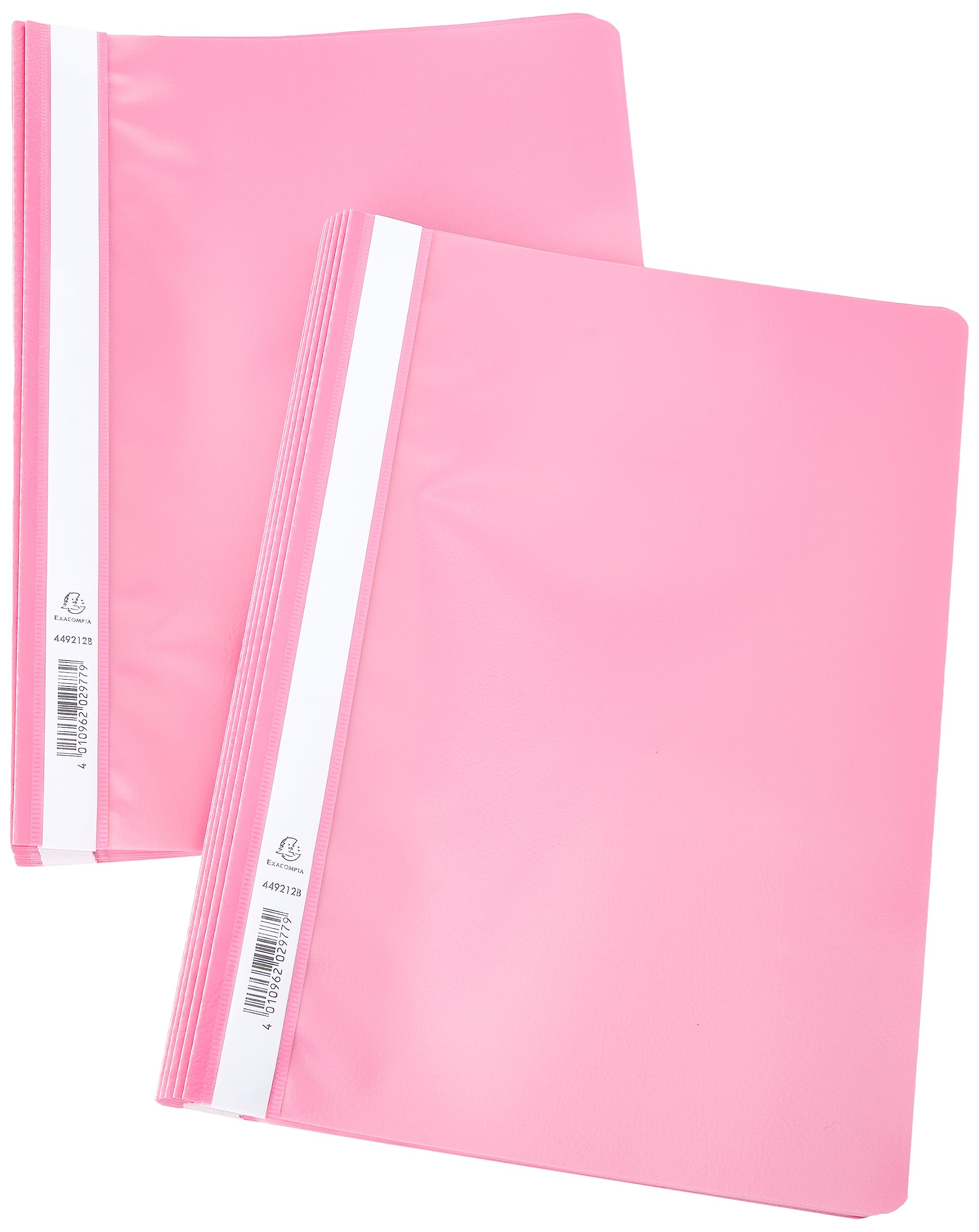 Exacompta - Ref 449212B_PAQ - PP Transfer File - Suitable For Use With A4 Documents, Premium PVC, Clear Front Cover, Holds Approx. 100 Sheets - Pink (Pack of 25)