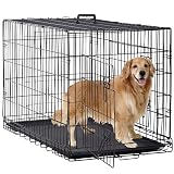 BestPet | Dog Crate | 48" | Black | Foldable Metal Kennel with Double Doors, Secure Slide-Bolt Latches, Leakproof Tray | Portable Dog Cage for Large Breeds | for Travel, Indoor & Outdoor Use