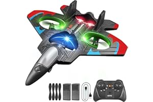 4DRC V32 Foam RC Planes Remote Control Airplanes for Kids Adults 8-16, RC Airplane Drone Helicopter with Light, 360° Flip Fighter Jet Toys, Stunt Roll, Airplane Toy Gifts for Kids Adults Beginners