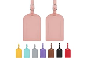 jealkip Luggage Tags for Suitcase Travel Bag Labels Privacy Protection Luggage Tag for Baggage PVC Baggage ID Label Tags Pink
