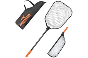 KastKing Brutus Fishing Net, Foldable Extendable Fish Landing Net, Lightweight & Portable Fishing Net with Soft EVA Foam Handle, Holds up to 44lbs/20KG, Fish-Friendly Mesh for a Safe Release